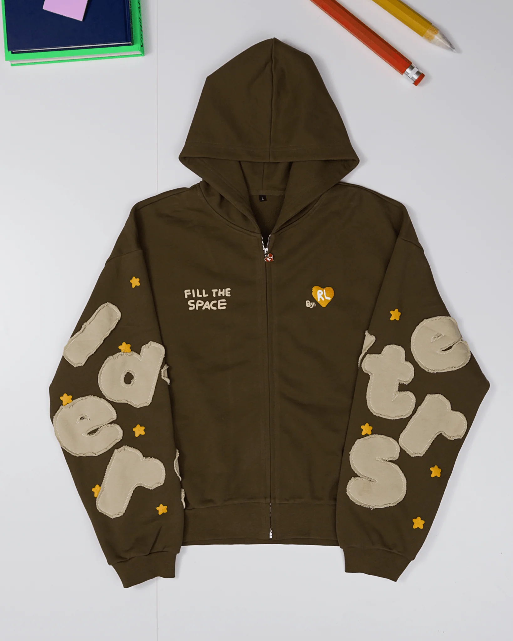 Fill The Space Appliqué Scattered Zip Up - Image 4