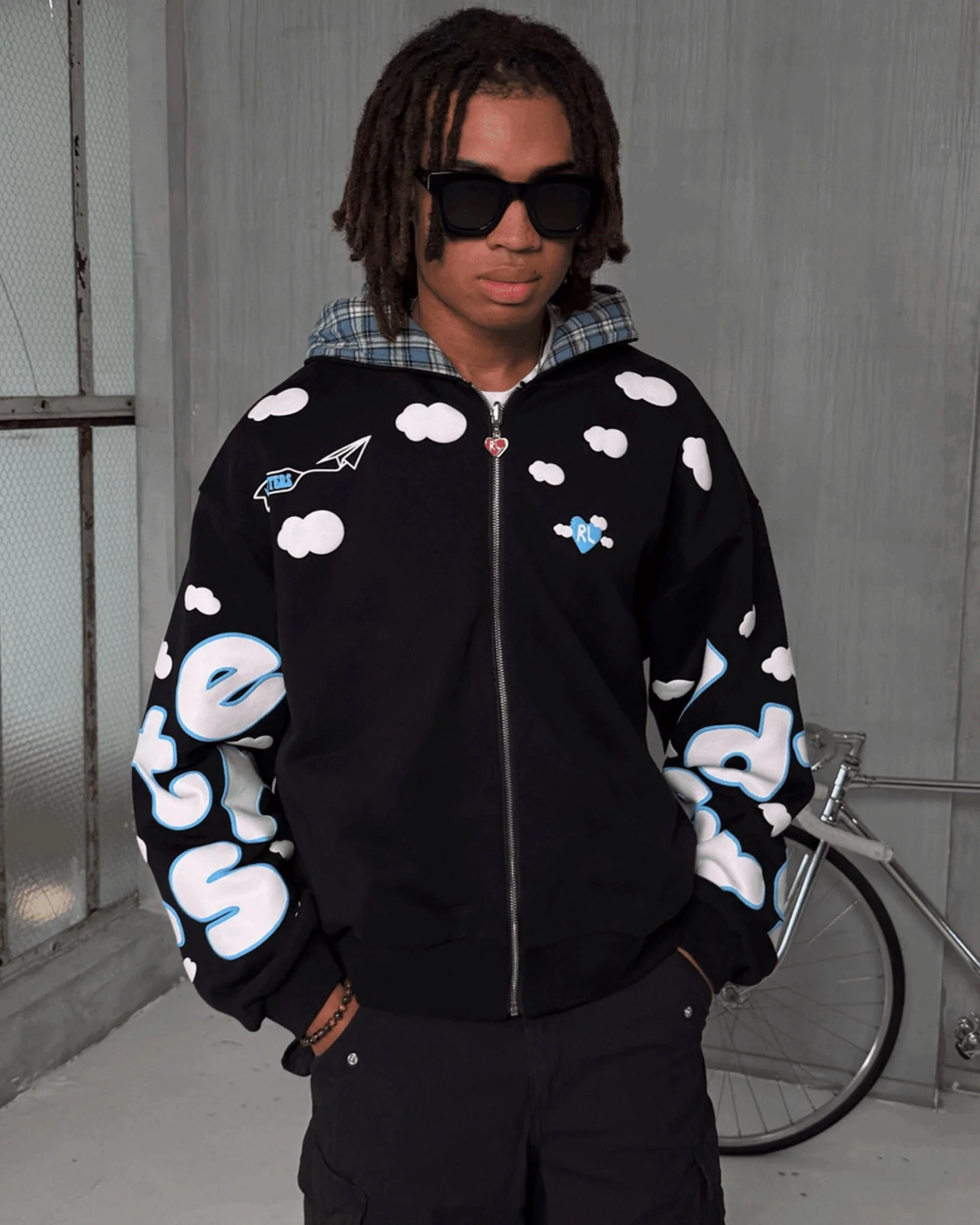 Fly Me To The Moon Scattered Zip Up - Black - Image 8