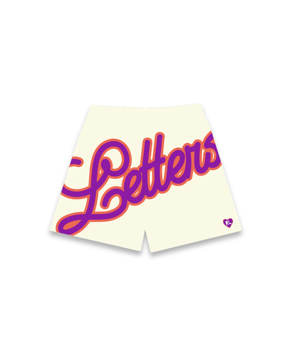 Letters Mesh Shorts - Cream