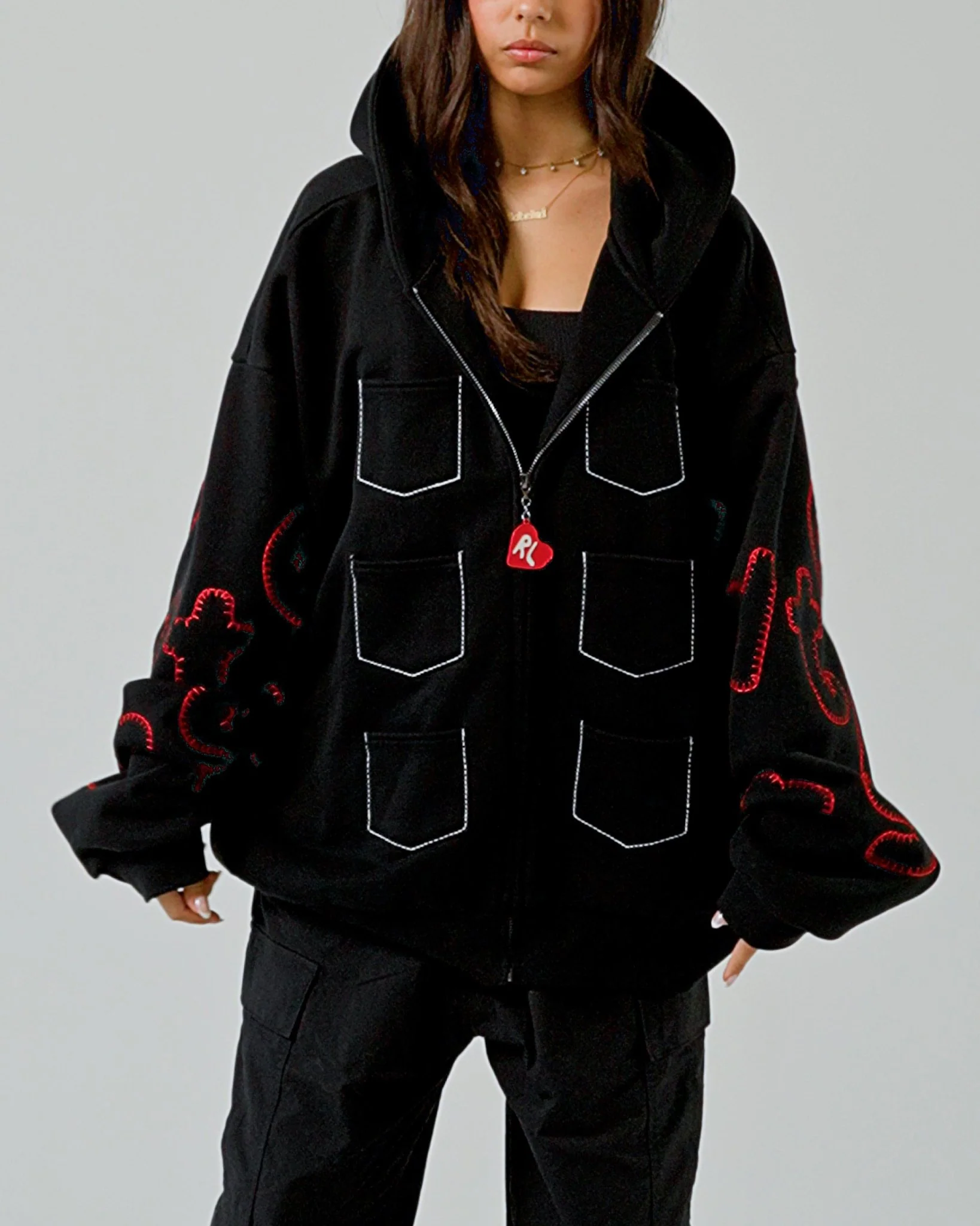 Just Pockets Scattered Zip Up - Image 5