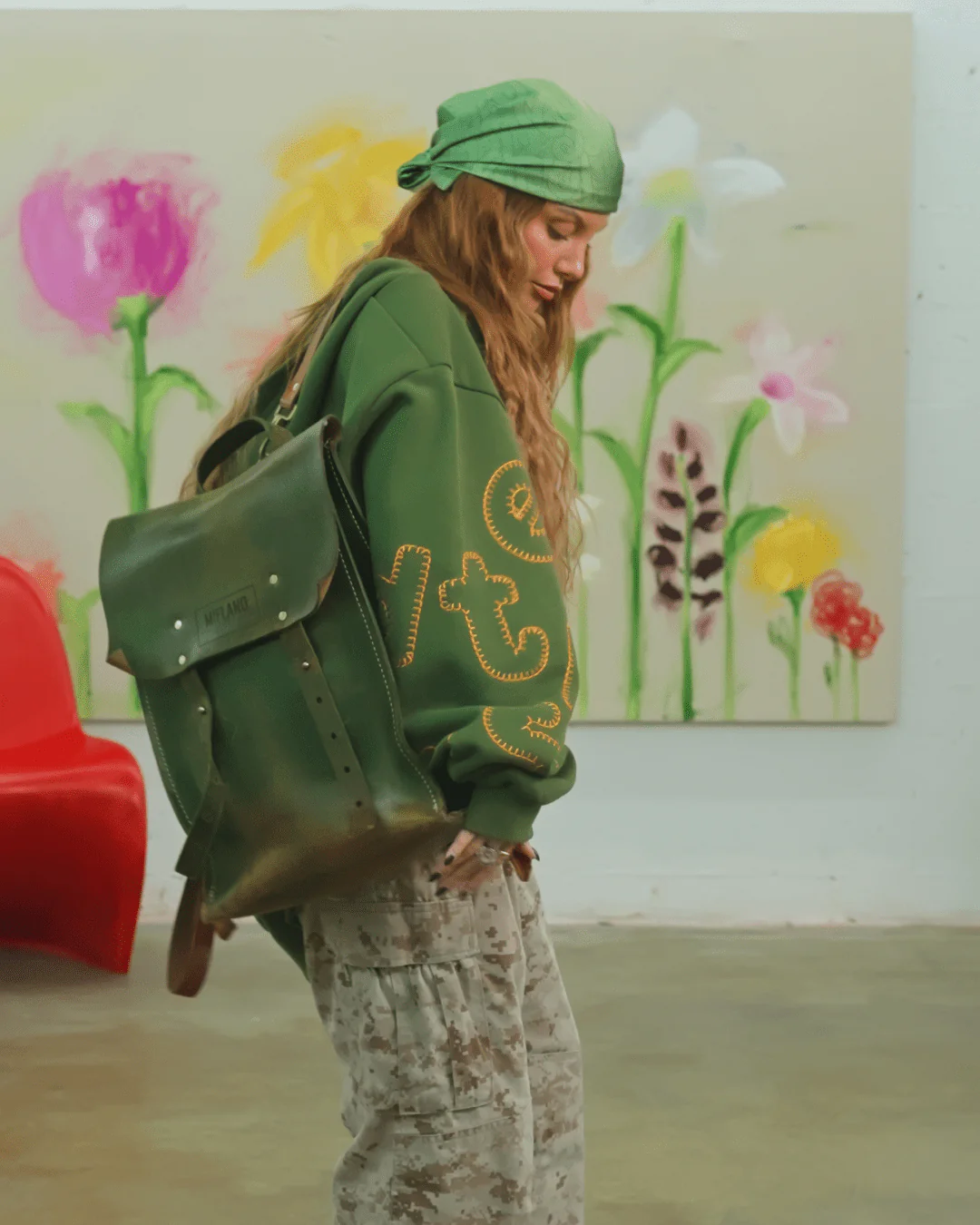 Just Pockets Scattered Zip Up - Moss - Image 12