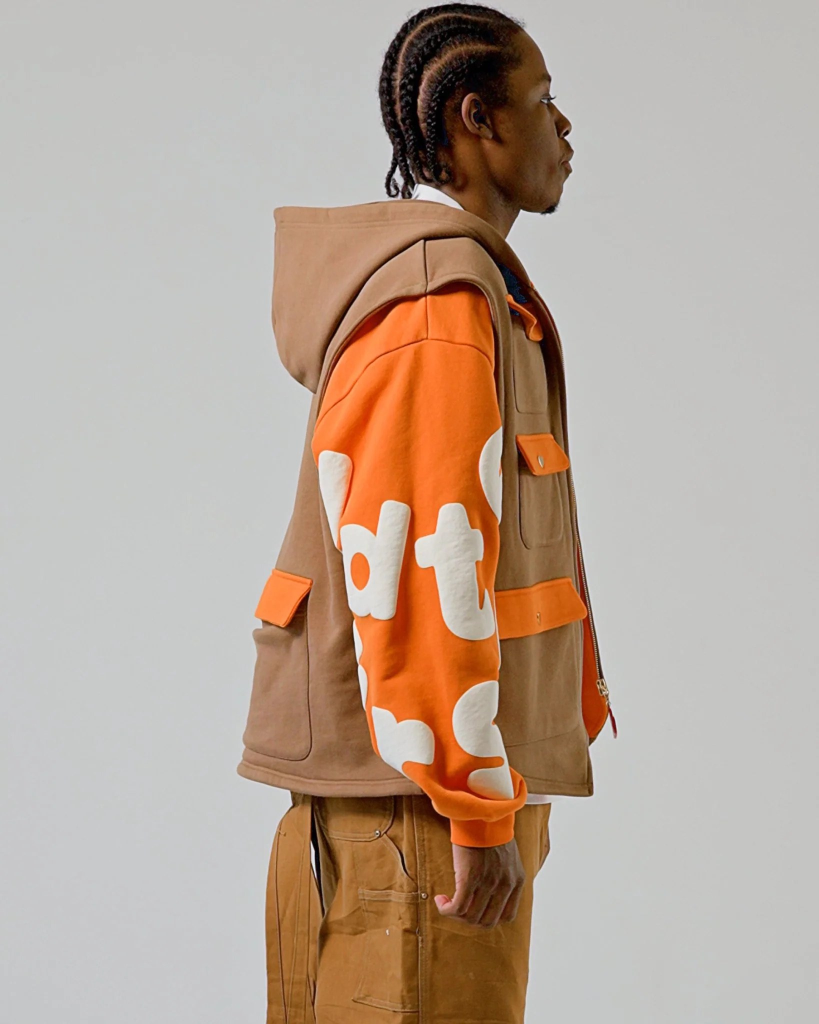 Red Letters Utility Vest Scattered Zip Up - Image 12