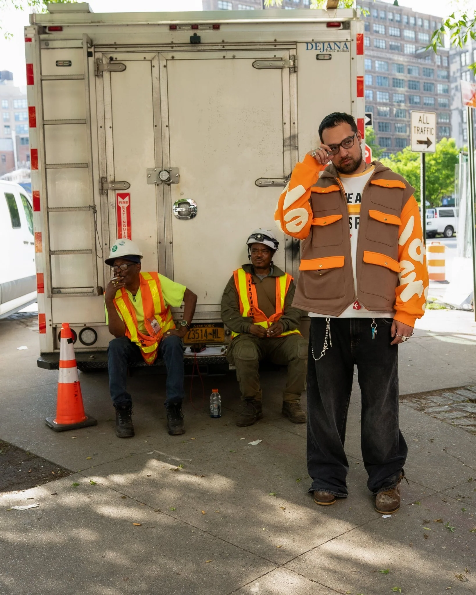 Red Letters Utility Vest Scattered Zip Up - Image 8