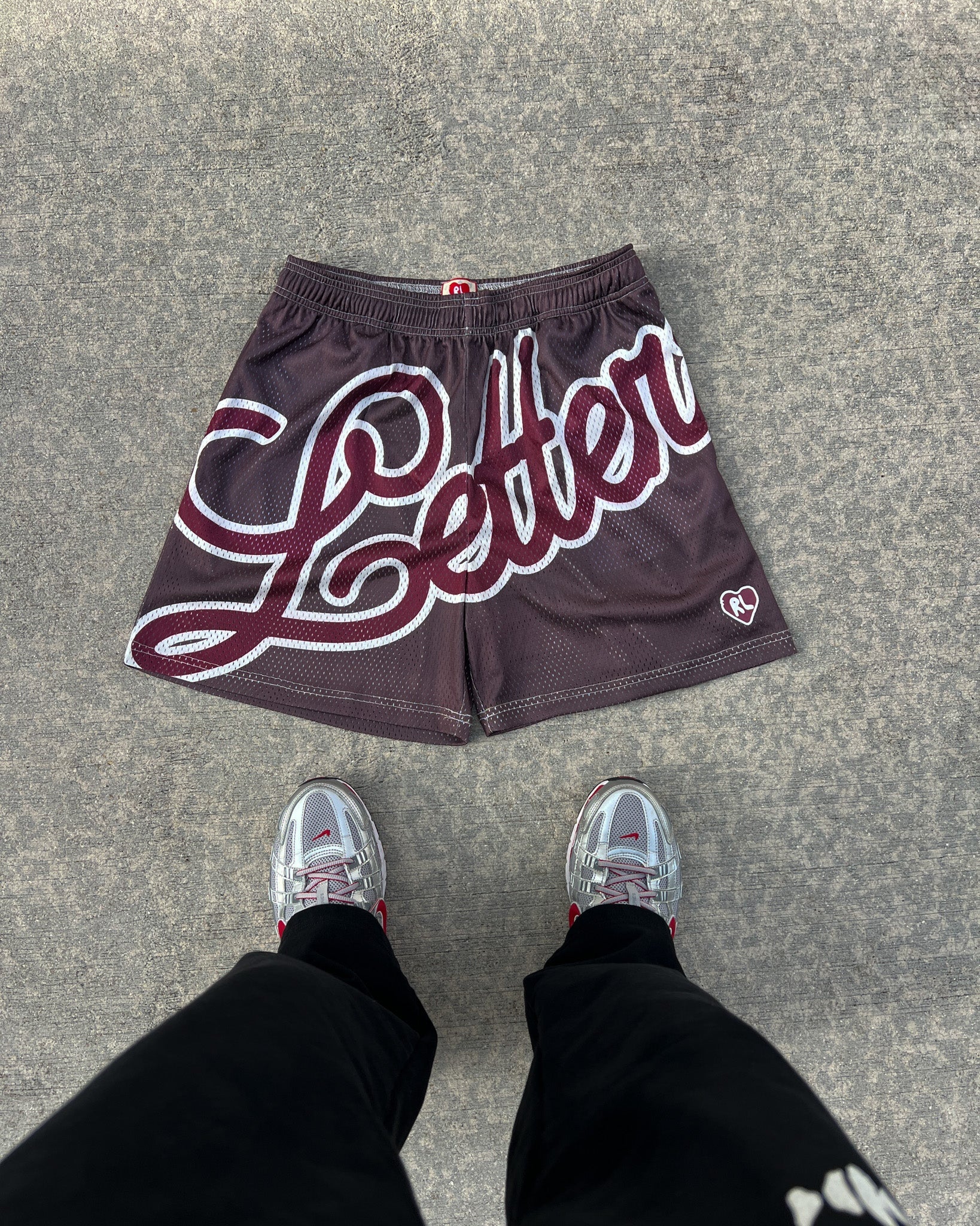 Letters Mesh Shorts - Mocha - Image 7