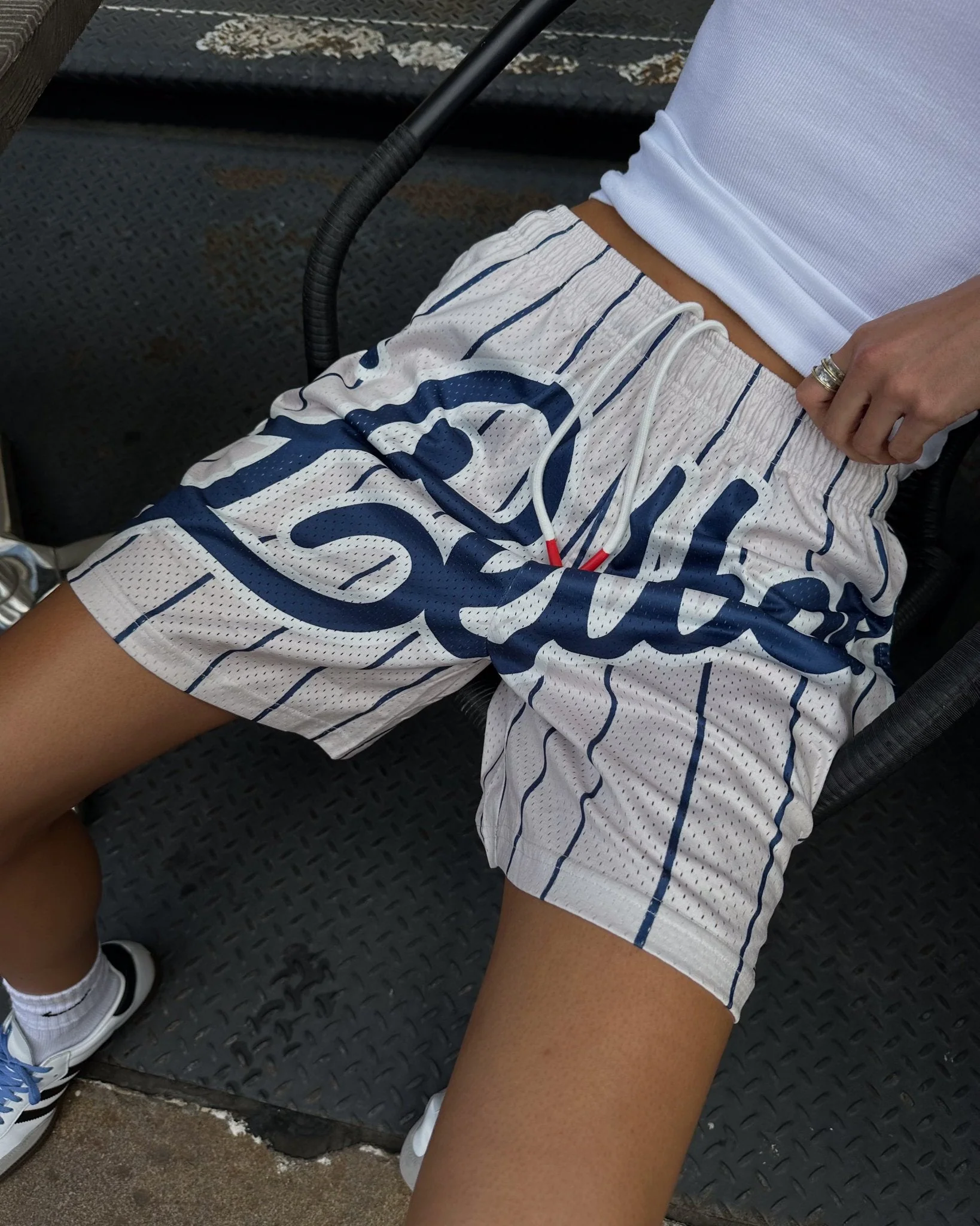 Pin Letters Mesh Shorts - Image 3
