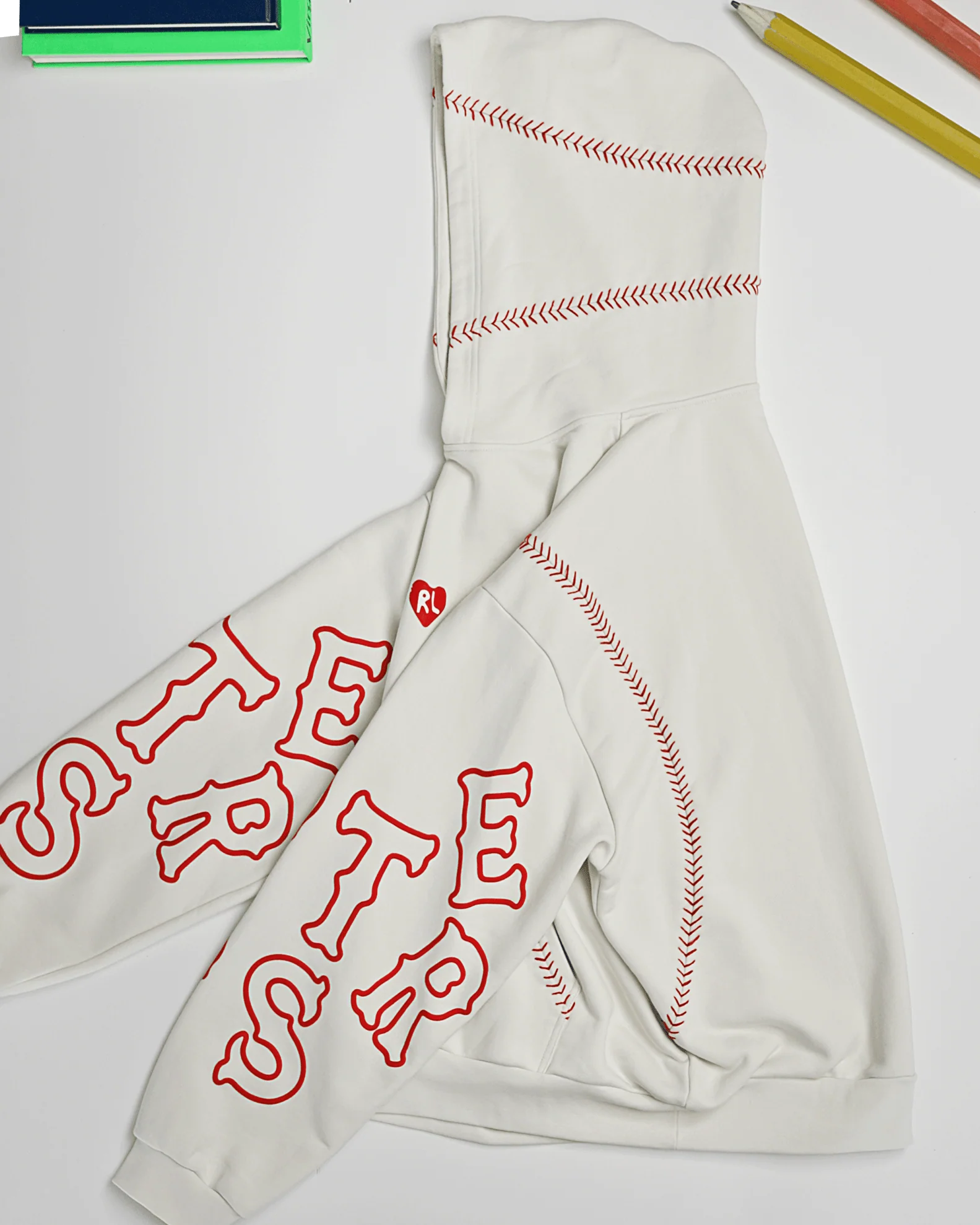 Red Stitches Scattered Hoodie - Image 13