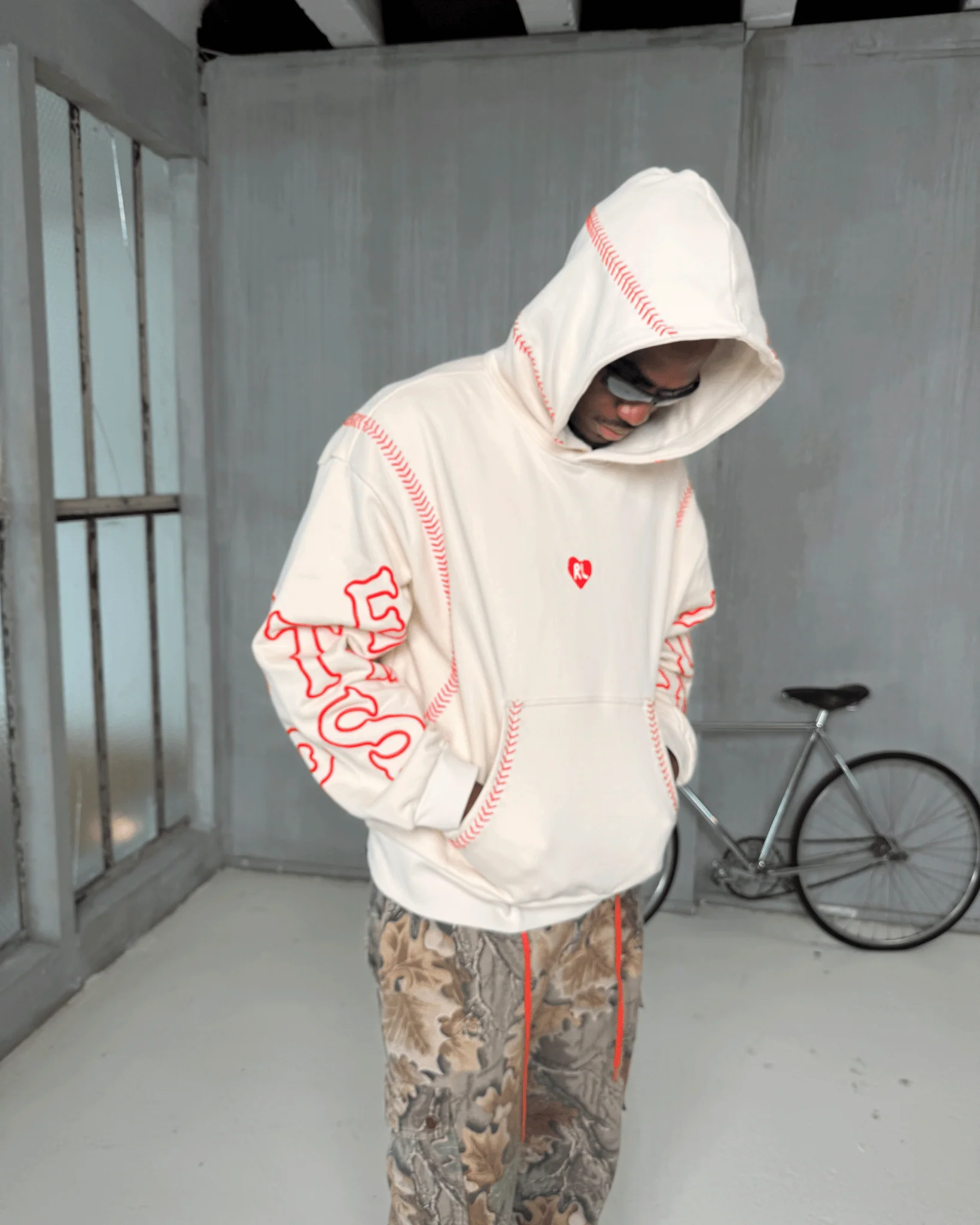 Red Stitches Scattered Hoodie - Image 3