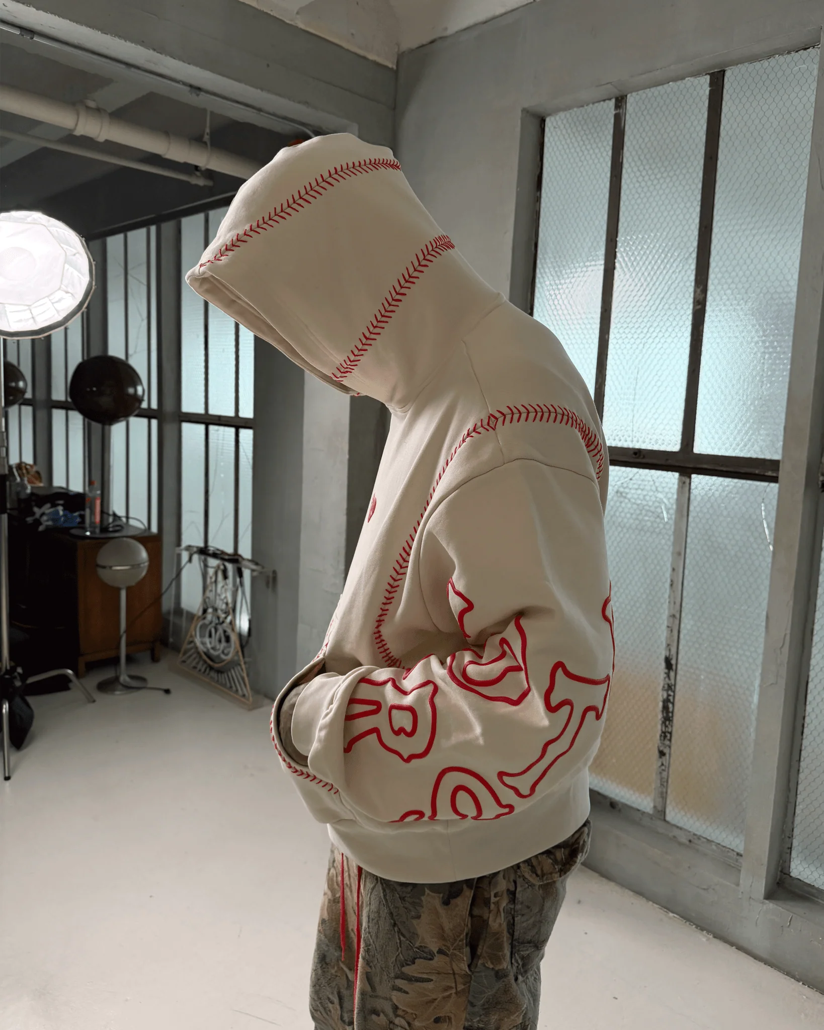 Red Stitches Scattered Hoodie - Image 5