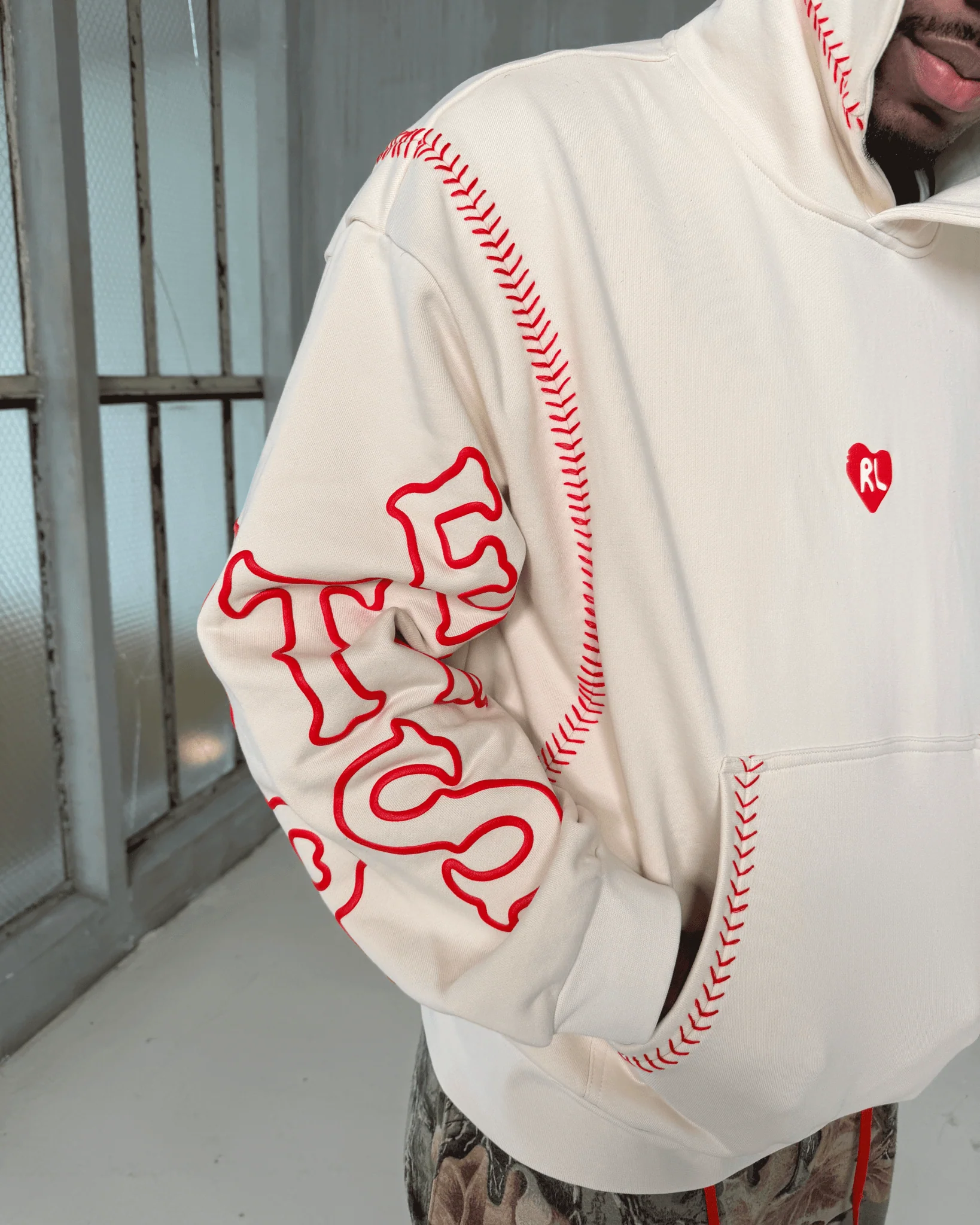 Red Stitches Scattered Hoodie - Image 6