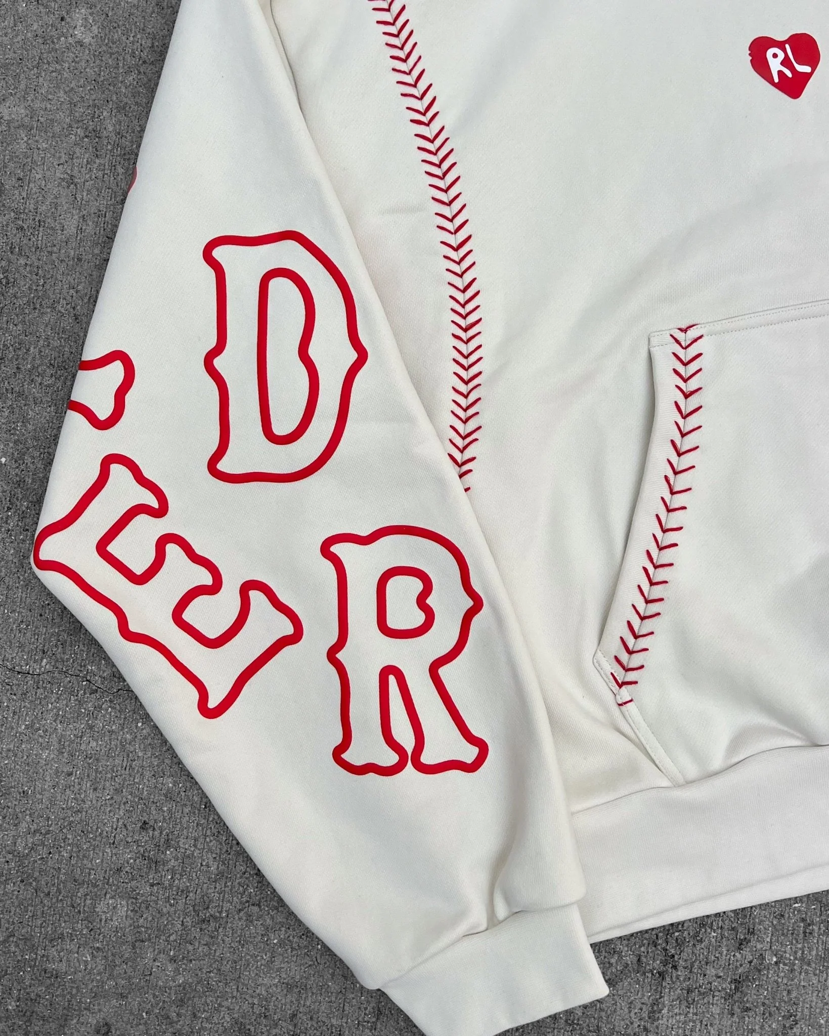 Red Stitches Scattered Hoodie - Image 9
