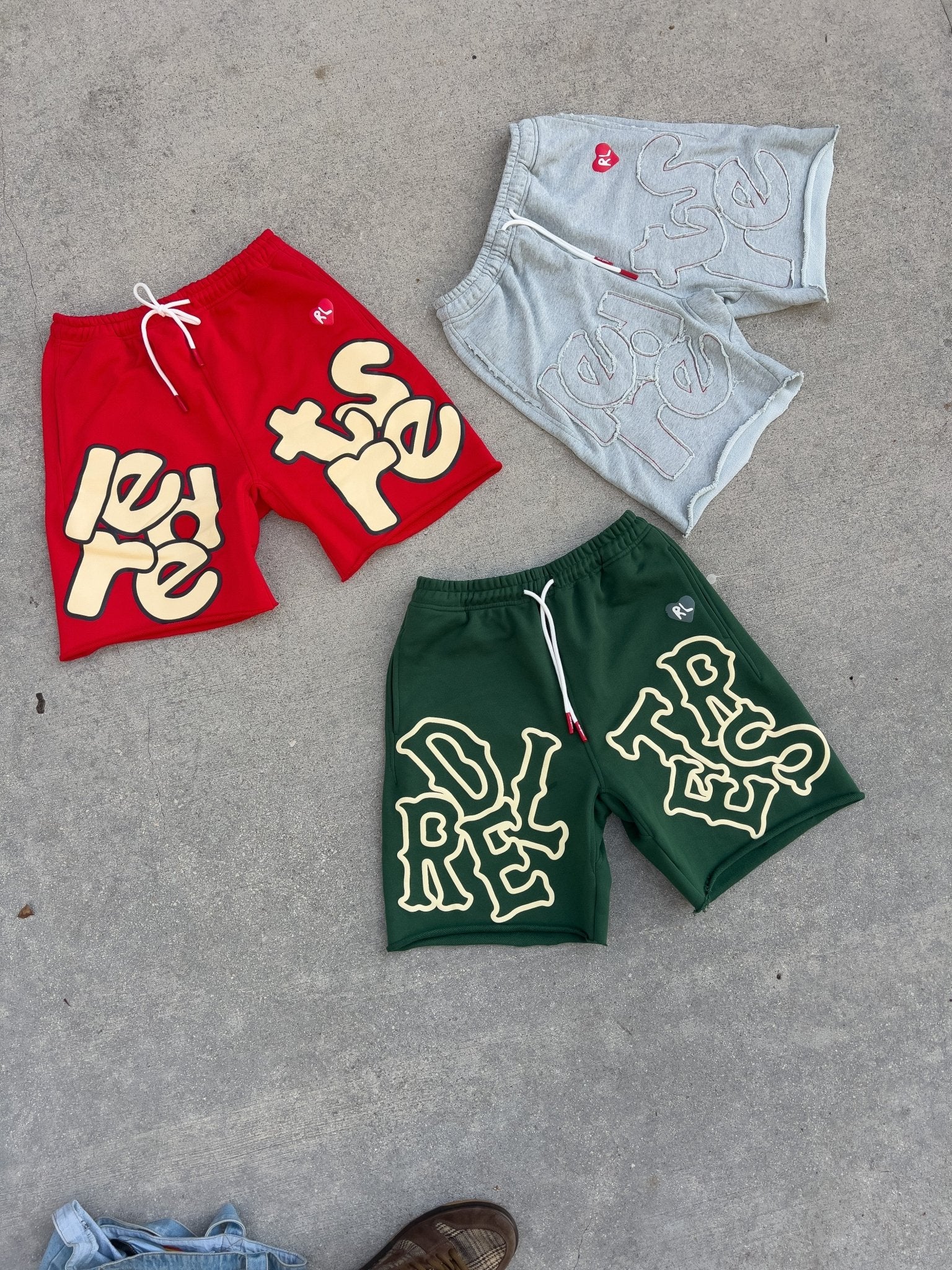 Scattered Sweat Shorts - Red - Image 4