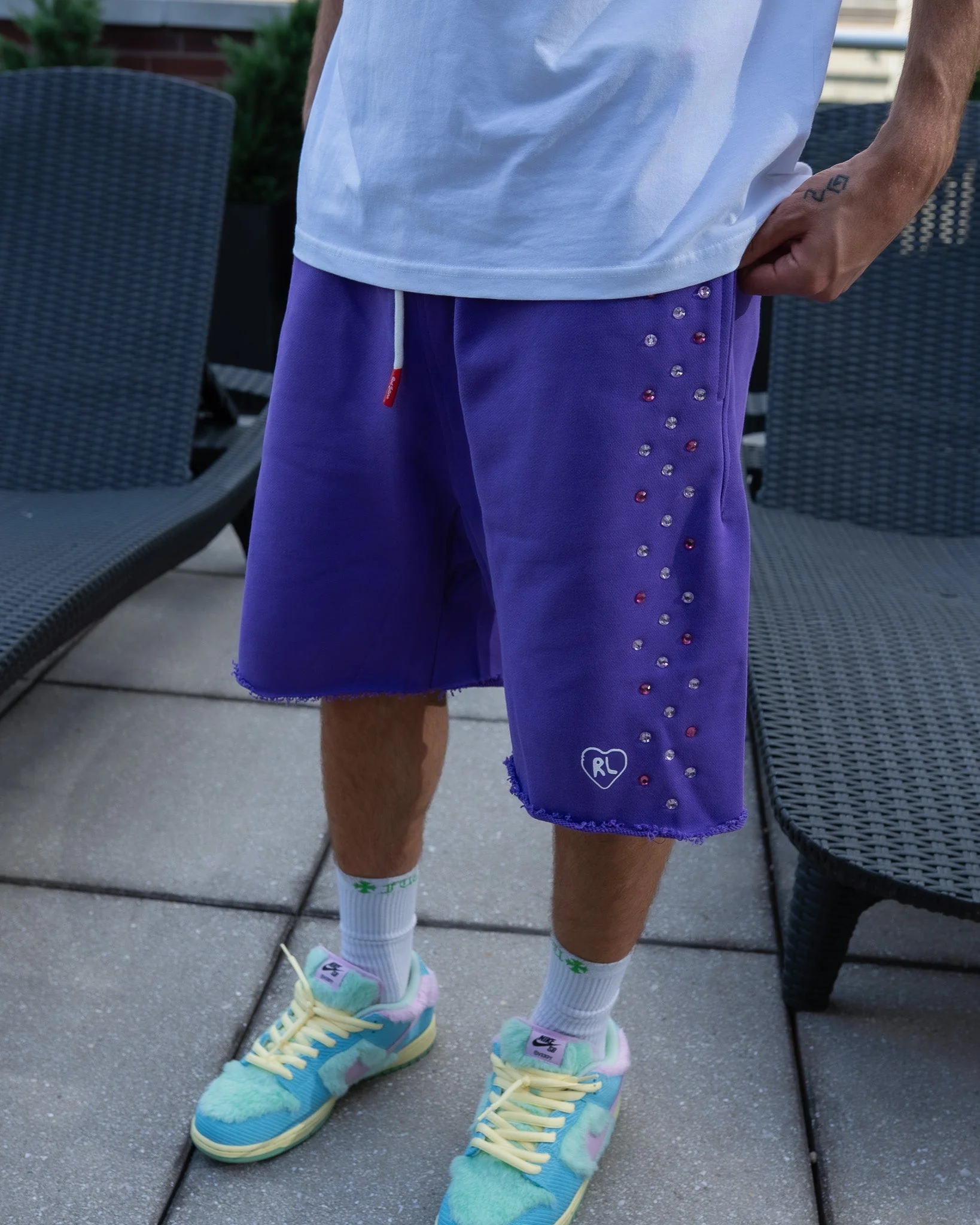 Stoned Sweat Shorts - Purple - Image 5