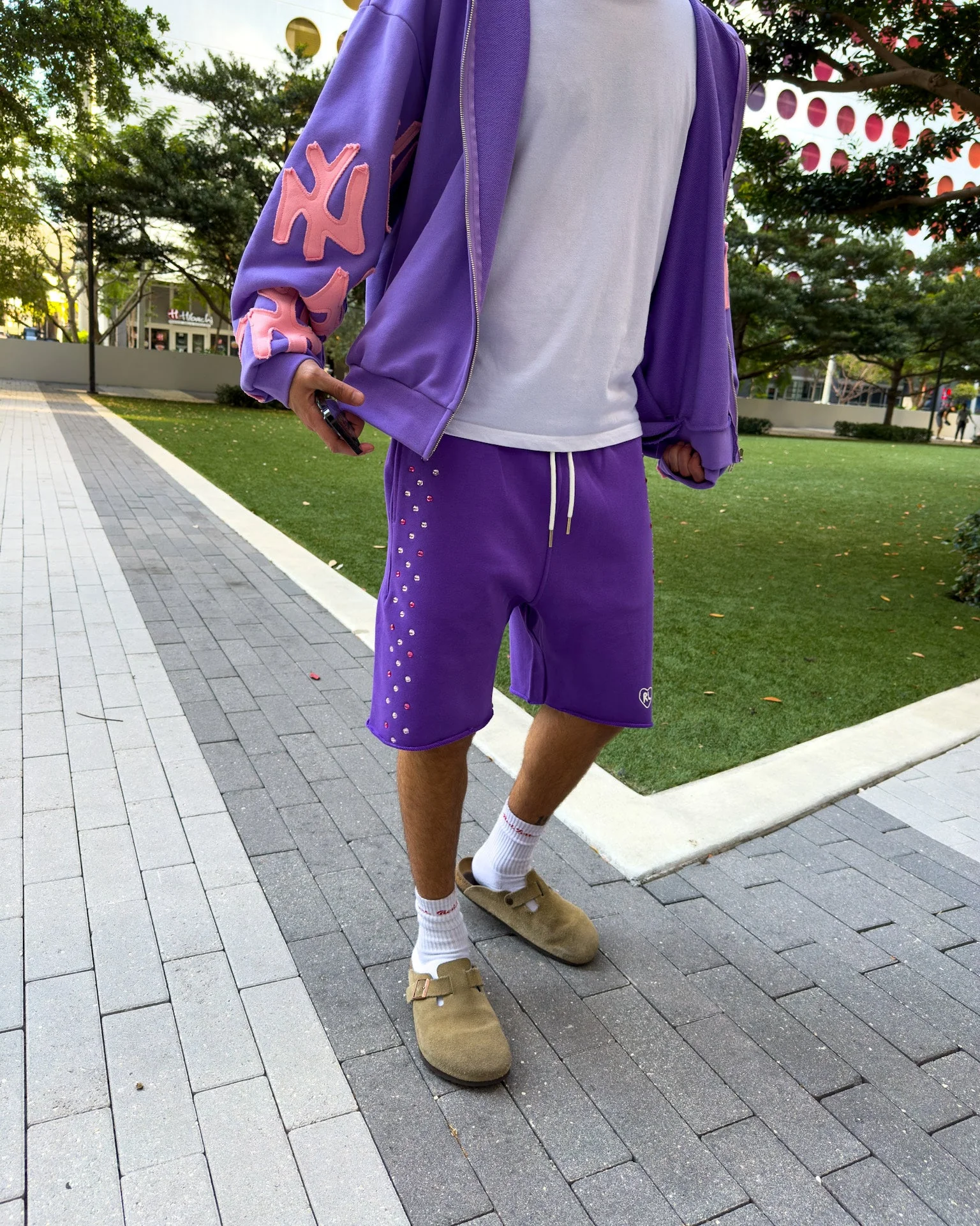Stoned Sweat Shorts - Purple - Image 6