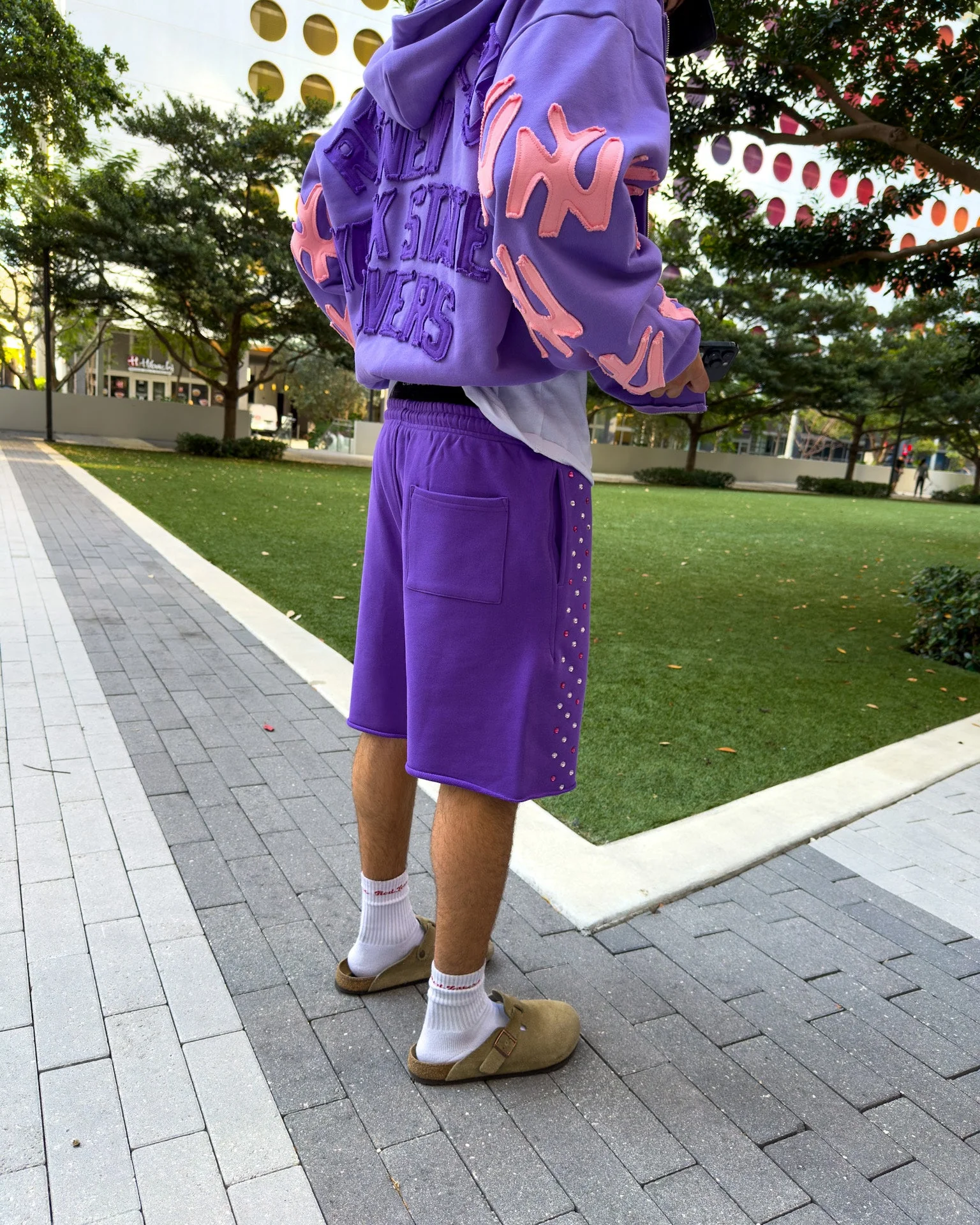 Stoned Sweat Shorts - Purple - Image 7