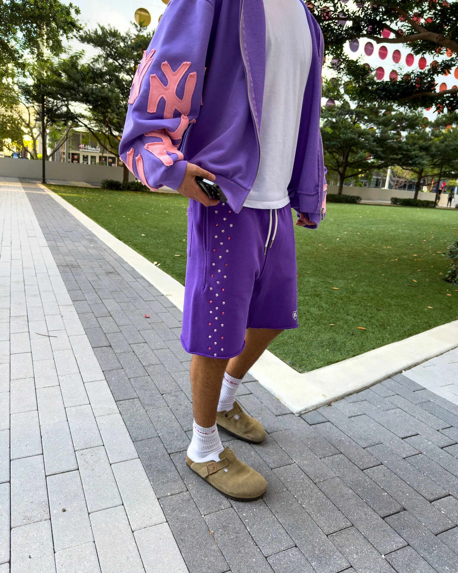 Stoned Sweat Shorts - Purple - Image 8